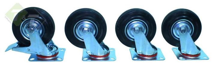 3x Zwenkwiel En 1x Zwenkwiel Met Rem - 200 Mm - Draagvermoge, Doe-het-zelf en Verbouw, Zwenkwielen, Nieuw, Ophalen of Verzenden