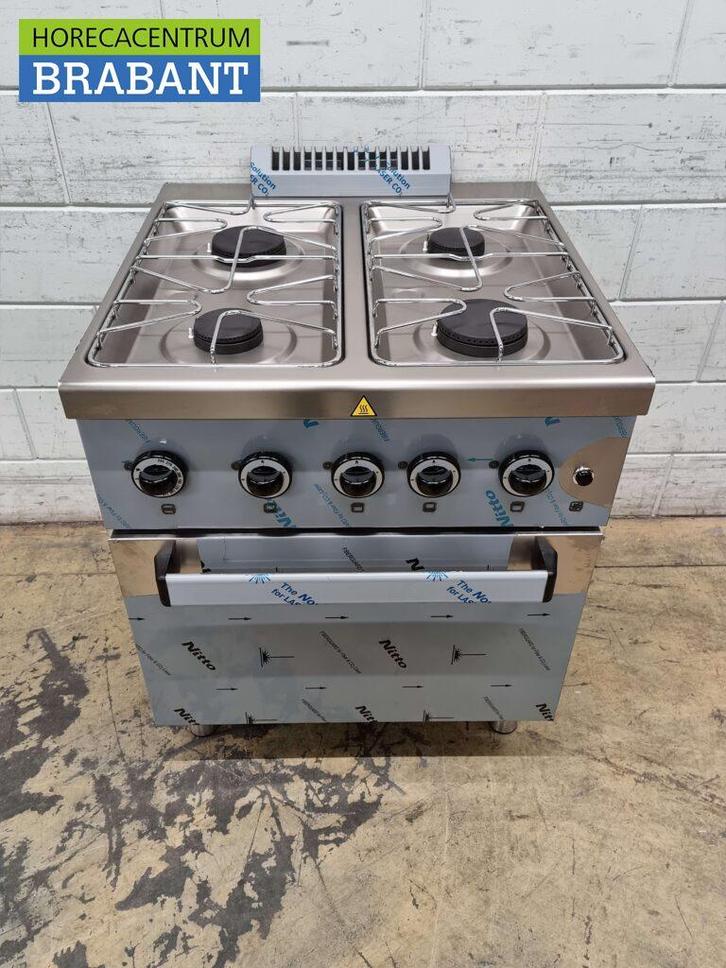 RVS MBM Dexion 4 pits Fornuis Gasfornuis met gasoven oven 70, Zakelijke goederen, Horeca | Keukenapparatuur, Nieuw in verpakking