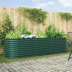 vidaXL Verhoogde plantenbak Groen 320 x 80 x 81 cm Staal, Verzenden, Nieuw, Metaal