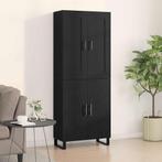vidaXL Highboard 2 pcs Zwart eiken 69,5 x 34 x 180 cm, Huis en Inrichting, Verzenden, Nieuw, 50 tot 100 cm, Minder dan 100 cm