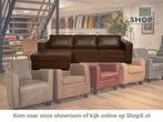 Leren hoekbank Fine - 3 zits arm rechts + longchair links -, Hoekbank, Ophalen of Verzenden, Modern, 300 cm of meer