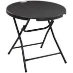 Tuintafel, Rond, Opklapbaar, Voor 4 Personen, Houtlook, Staa