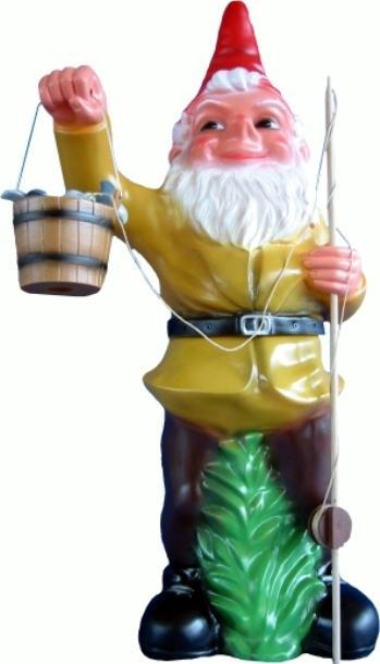 Grote tuinkabouter met hengel, Tuin en Terras, Tuinbeelden, Nieuw, Verzenden