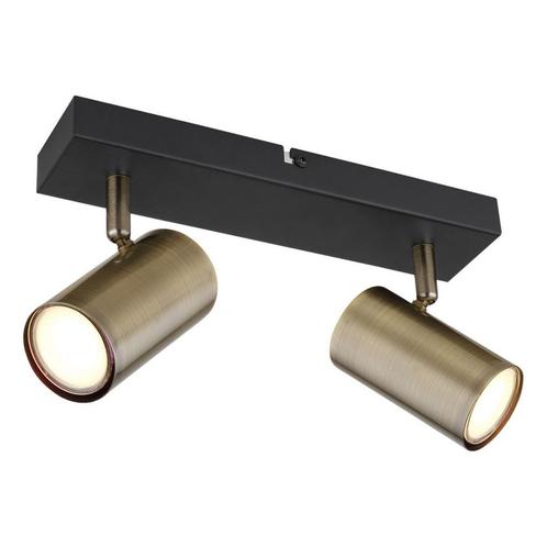 Opbouwspots ROBBY 2-lichts GU10 26cm Zwart, Huis en Inrichting, Lampen | Spots, Ophalen of Verzenden