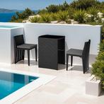 Aluminium wicker bistroset Hamburg - zwart, Tuin en Terras, Tuinsets en Loungesets, Verzenden, Nieuw