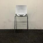 barkruk zithoogte 77 cm, wit - chroom, Huis en Inrichting, Barkrukken, Ophalen of Verzenden, Gebruikt