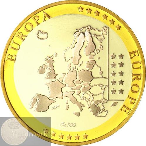 San Marino. Zilveren penning Europa met vergulde details, Postzegels en Munten, Munten | Europa | Niet-Euromunten