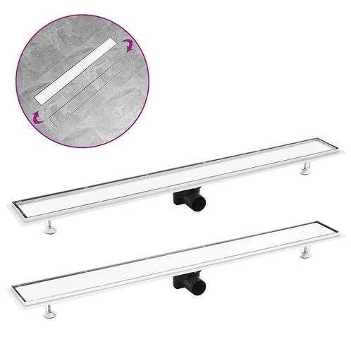 vidaXL Doucheafvoer met 2-in-1 deksel 103x14 cm roestvrij, Doe-het-zelf en Verbouw, Sanitair, Nieuw, Verzenden