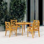 vidaXL Tuinstoelen 4 st massief acaciahout, Verzenden, Nieuw, Hout