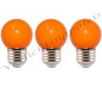 LED kogellamp - 1W E27 Oranje, Nieuw, Verzenden