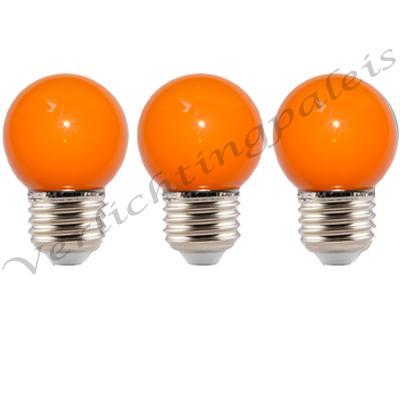 LED kogellamp - 1W E27 Oranje