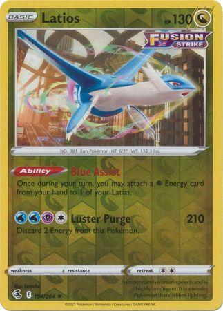 Latios 194/264 reverse holo (Fusion Strike), Hobby en Vrije tijd, Verzamelkaartspellen | Pokémon, Losse kaart, Nieuw, Foil, Ophalen of Verzenden