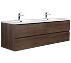Badplaats Badkamermeubel Set Angela 160cm - Bruin Eiken, Huis en Inrichting, Badkamer | Badkamermeubels, Verzenden, Nieuw, Wastafelkast