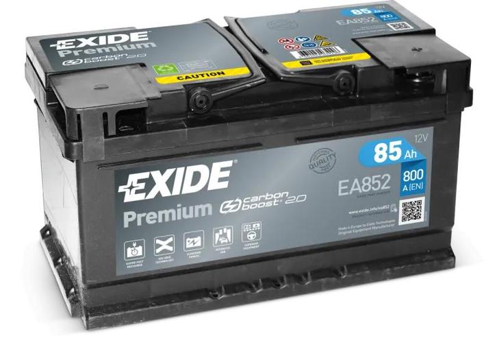 Exide 85AH Accu EA852 Batterij 800A Premium Carbon Boost..., Auto-onderdelen, Accu's en Toebehoren, Nieuw, Ophalen of Verzenden