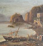 Scuola italiana (XIX), firmato Serritelli - Marina con, Antiek en Kunst