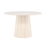 *WOONWINKEL* Ronde Eettafel Met Ronde Voet Whitewash, Huis en Inrichting, Tafels | Eettafels, Verzenden, Nieuw