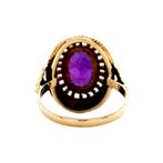 Gouden ring met amethist 14 krt, Sieraden, Tassen en Uiterlijk, Ringen, Ophalen of Verzenden, Nieuw