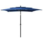 vidaXL Parasol 3-laags met aluminium paal 2,5x2,5 m, Tuin en Terras, Parasols, Verzenden, Nieuw