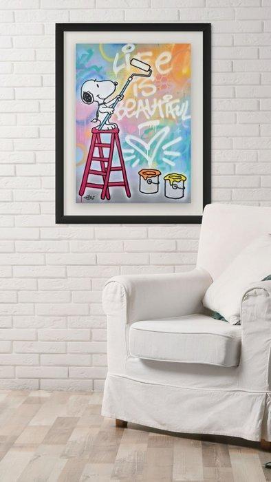 Hipo (1988) - Snoopy- Life Is Beautiful (Original artwork), Antiek en Kunst, Kunst | Schilderijen | Modern