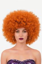 Pruik Afro Oranje Koper Disco met Gratis 2x Haarnetje Afroka, Ophalen of Verzenden, Nieuw, Carnaval