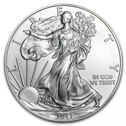 American Eagle 1 oz 2012 (34.846.351 oplage), Postzegels en Munten, Munten | Amerika, Midden-Amerika, Losse munt, Zilver, Verzenden