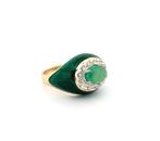 Ring - 18 karaat Geel goud Smaragd - Diamant, Sieraden, Tassen en Uiterlijk, Ringen, Nieuw
