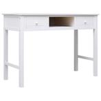 vidaXL Bureau 108x45x76 cm massief paulowniahout wit, Verzenden, Nieuw