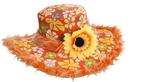 Hoed Ibiza met zonnebloem oranje, Ophalen of Verzenden, Nieuw