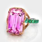 Ring - 14 karaat Roségoud, Witgoud, 18,47 ct Intense Roze -, Nieuw