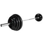 VirtuFit Olympische Rubberen Halterset - 120 kg, Sport en Fitness, Fitnessmaterialen, Verzenden, Nieuw, Halterset