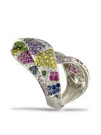 Ring - 18 karaat Witgoud, 18K witgouden ring met meerdere, Sieraden, Tassen en Uiterlijk, Ringen, Nieuw