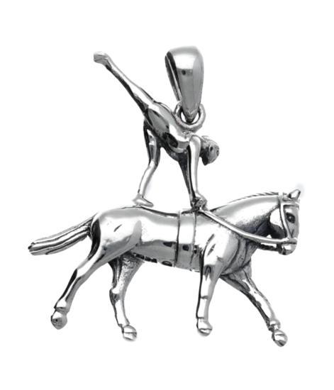Zilveren Paard voltige kettinghanger, Sieraden, Tassen en Uiterlijk, Kettinghangers, Verzenden