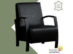 Leren fauteuil Glory - Massif Nero (zwart), Huis en Inrichting, Fauteuils, Nieuw, Ophalen of Verzenden, 50 tot 75 cm, Industrieel, Modern