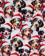 French Terry Kerst Hondjes Ecru, Hobby en Vrije tijd, Stoffen en Lappen, Nieuw, Overige kleuren