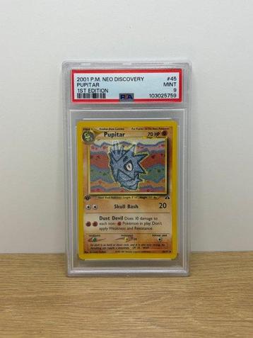 Pokémon - 1 Graded card - Pupitar 45 First edition - PSA 9 - beschikbaar voor biedingen