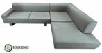 Refurbished 4-zits hoekbank blauw/grijs 6 mnd garantie!, Gebruikt, Hoekbank, 300 cm of meer, Vierpersoons of meer