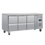 Polar U-serie geventileerde gekoelde GN werkbank met 6 laden, Verzenden, Nieuw in verpakking, Koelen en Vriezen