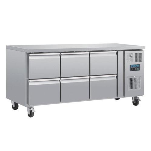 Polar U-serie geventileerde gekoelde GN werkbank met 6 laden, Zakelijke goederen, Horeca | Keukenapparatuur, Koelen en Vriezen
