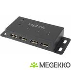 LogiLink UA0141A 480Mbit/s USB hub 4 poorten zwart, Verzenden, Nieuw, Logilink