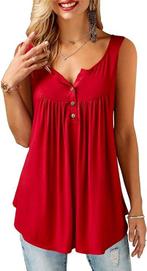 Dames Ruffle Button-Up Tanktops - Casual en Chic, Kleding | Dames, Tops, Verzenden, Nieuw, Rood