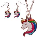 Set - Kinderketting 45cm RVS - Oorbellen Zilverkleurig - Han, Ophalen of Verzenden, Nieuw