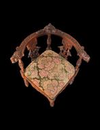 Fauteuil - Hout, Textiel - Antico Trono 19e eeuw, Antiek en Kunst