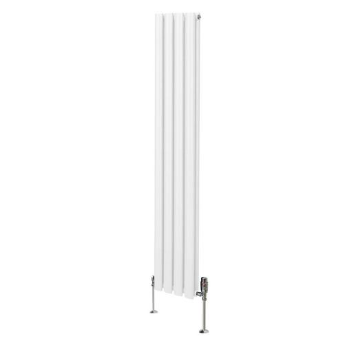 Ovale Kolomradiator & TRV Chroomkranen - 1600mm x 240mm –, Doe-het-zelf en Verbouw, Verwarming en Radiatoren, Verzenden