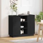 vidaXL Dressoir met LED Zwart Eiken 90x32x75 cm Geengineerd, Huis en Inrichting, Minder dan 45 cm, Verzenden, Nieuw, 70 cm of meer