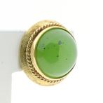 Gouden oorstekers met Jade (oorbellen, gouden oorringen), Sieraden, Tassen en Uiterlijk, Oorbellen, Gebruikt, Overige kleuren