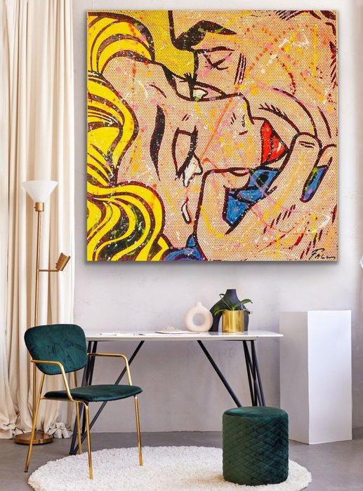 Joaquim Falco - KISS COUPLE. XL, Antiek en Kunst, Kunst | Schilderijen | Modern