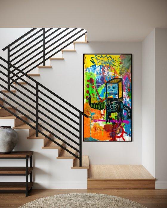 Dominik Brunner (1988) - Broken Robo like Basquiat, Antiek en Kunst, Kunst | Schilderijen | Modern