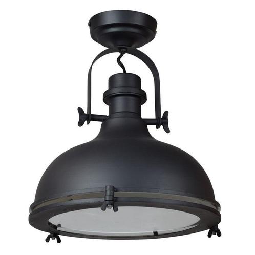Mat zwarte plafondlamp Liga, Industrie look, Huis en Inrichting, Lampen | Plafondlampen, Nieuw, Glas, Ophalen of Verzenden
