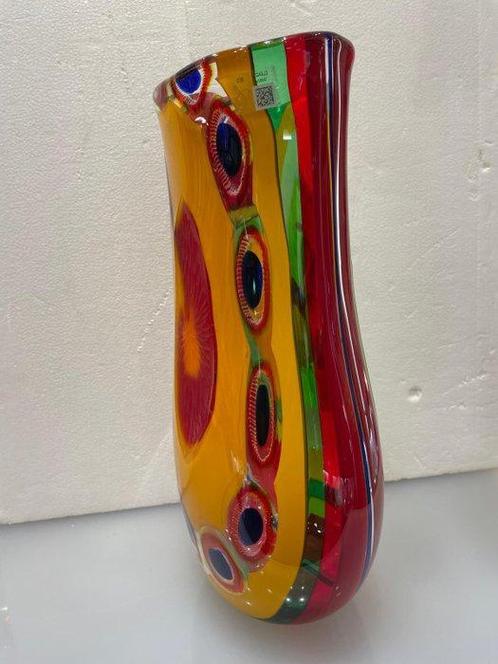Afro Celotto - Vaas - Gestreept - 52 cm - Muranoglas, Antiek en Kunst, Antiek | Glas en Kristal
