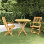 vidaXL 3-delige Tuinset inklapbaar massief acaciahout, Verzenden, Nieuw, Hardhout, Tuinset